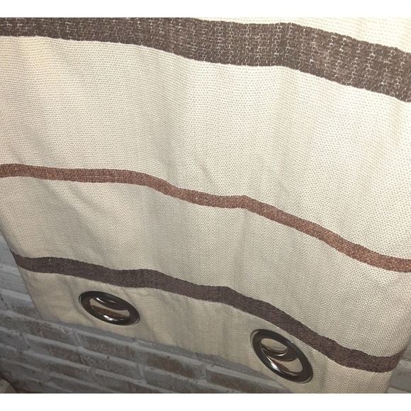 Vintage Masculine Chenille Stripe Embossed Curtains 52x85 JC Penney - Picture 5 of 5